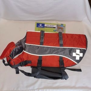 TOP PAW DOG LIFE JACKET, REFLECTIVE ADJUSTABLE FLOTATION DEVICE WATER SAFETY, XL